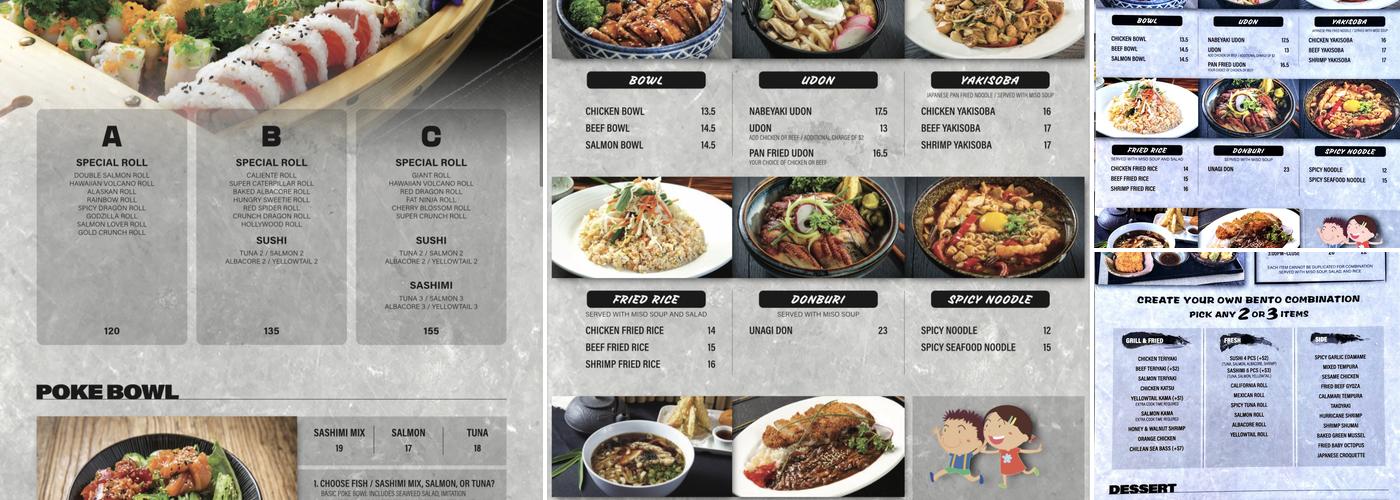 Crazy Rock'N Sushi - Stanton Menu