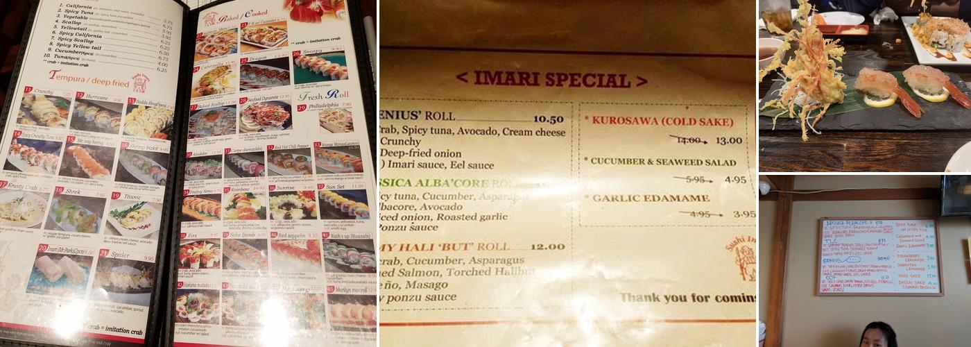 Sushi Imari Menu
