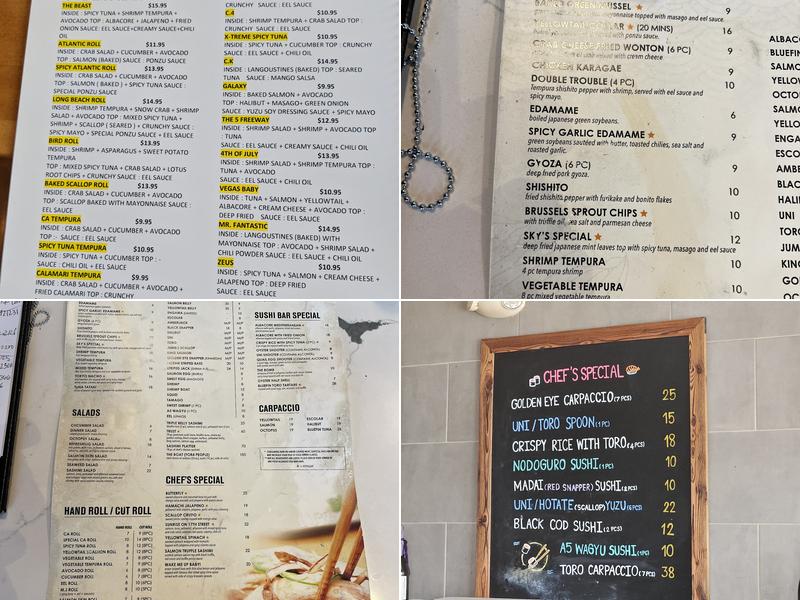 Ponzu Japanese Sushi Bar Menu