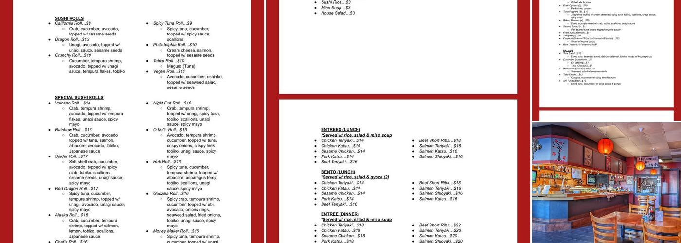 Sushi Hub Menu