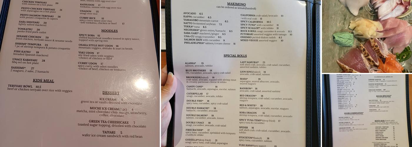 Masa | Contemporary Japanese Lounge Menu