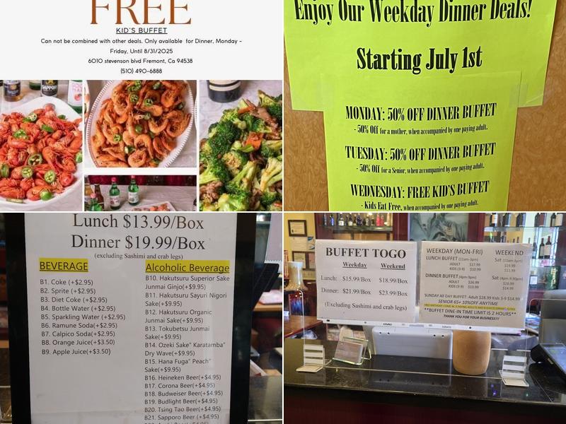 World Gourmet Buffet Restaurant Menu