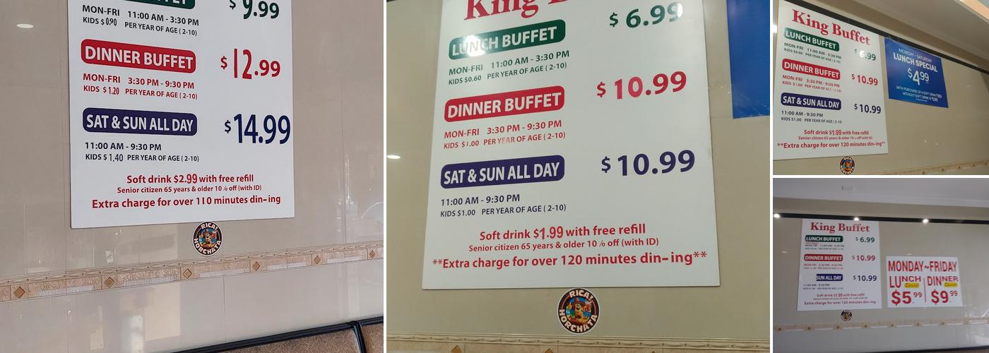 King Buffet Menu