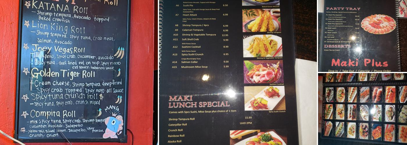 Maki Plus Menu
