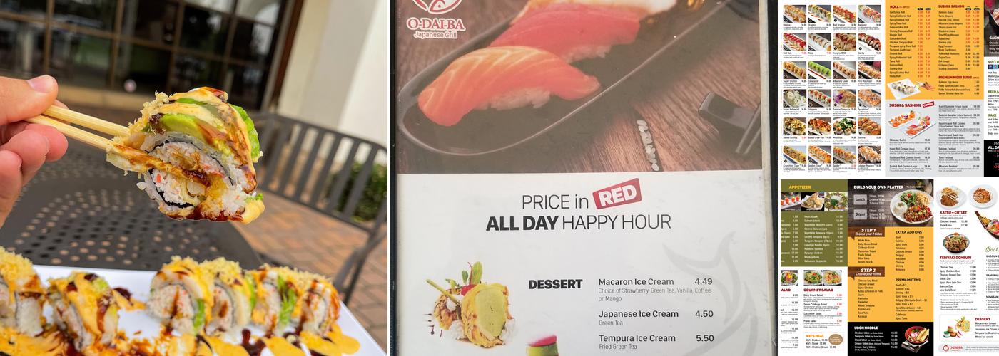 O-Dai-Ba Japanese Grill Menu