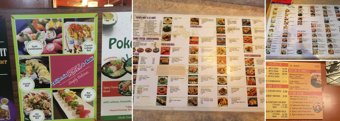 California Roll & Sushi Menu