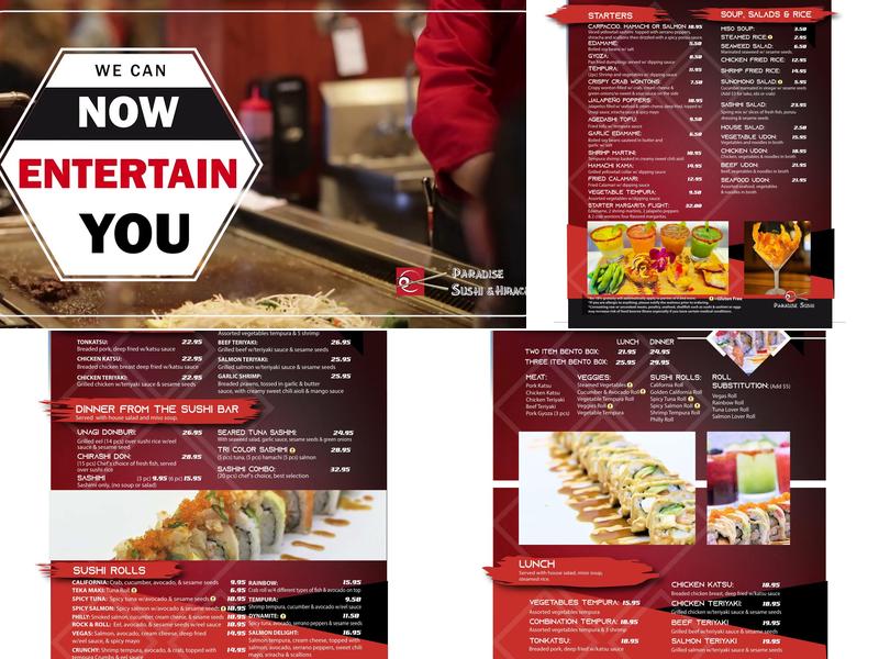 Paradise Sushi and Hibachi Menu