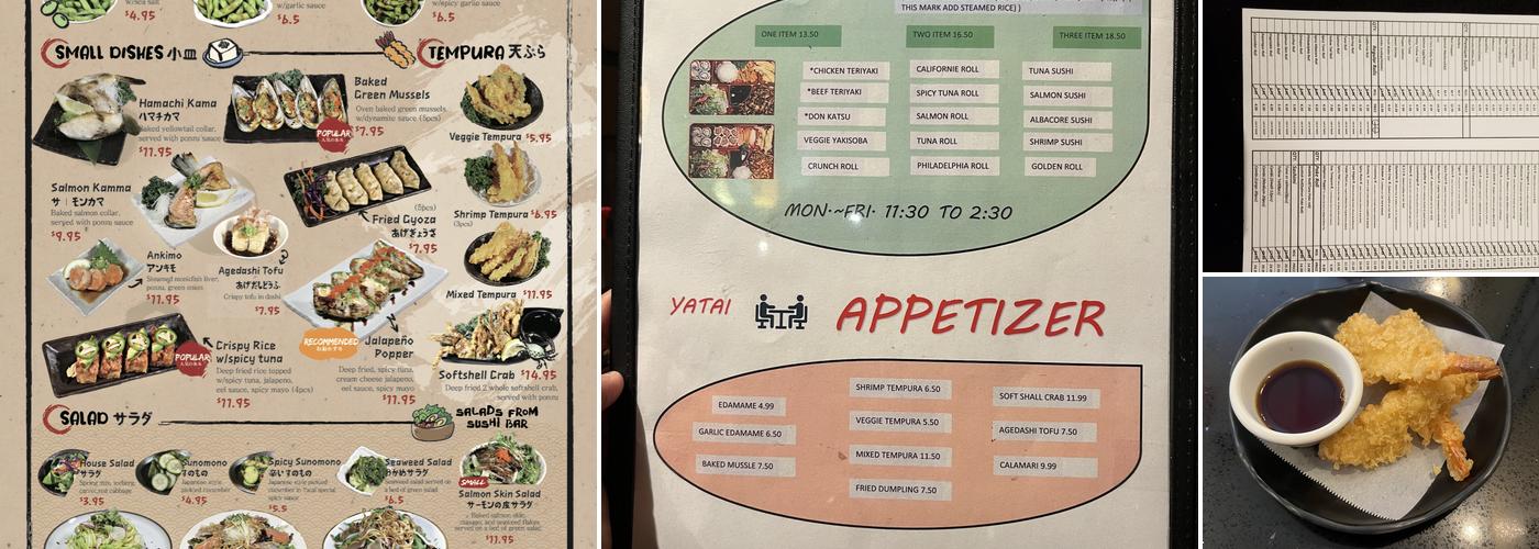 Yatai Sushi Express Menu