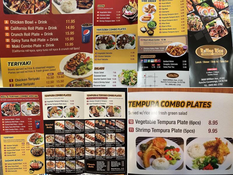 Rolling Rice Menu