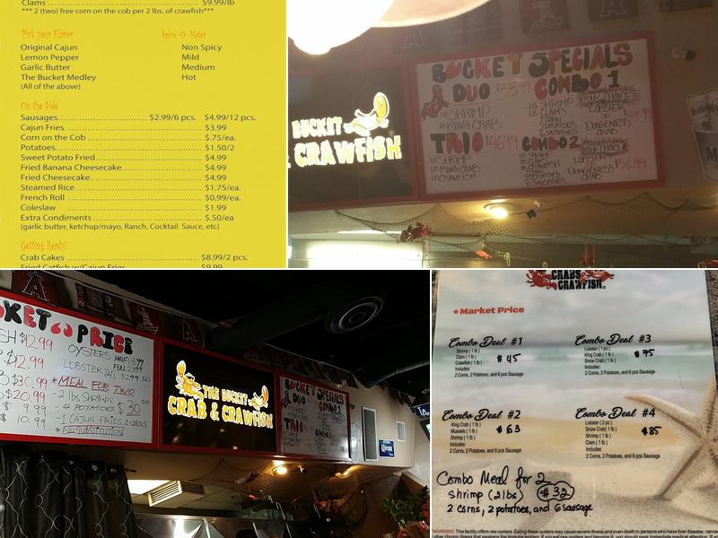 The Bucket Crab & Crawfish Menu