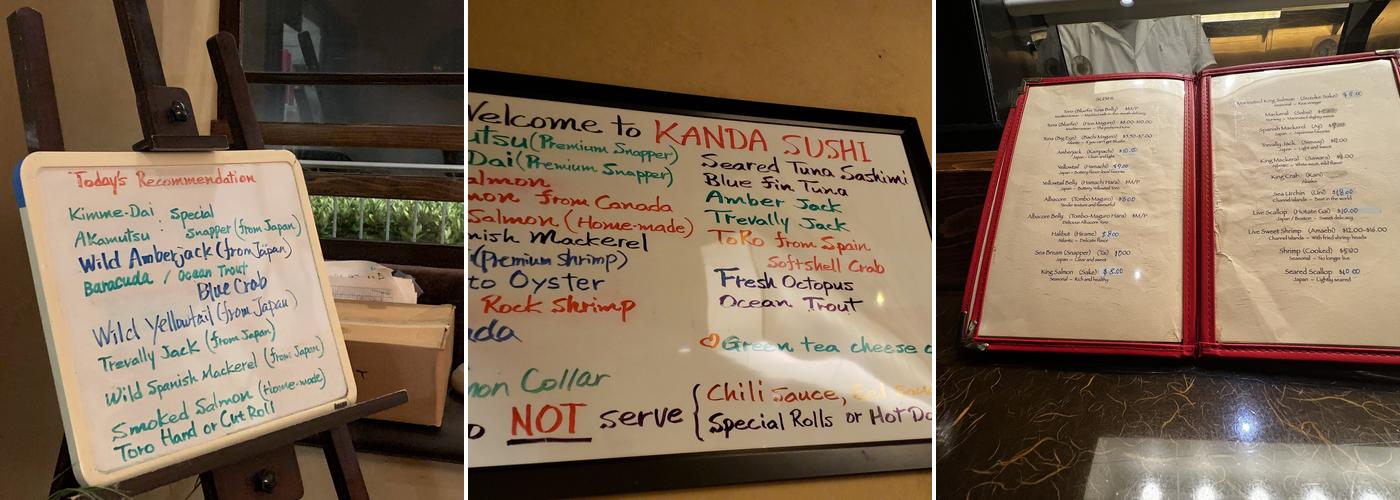 Kanda Sushi Menu