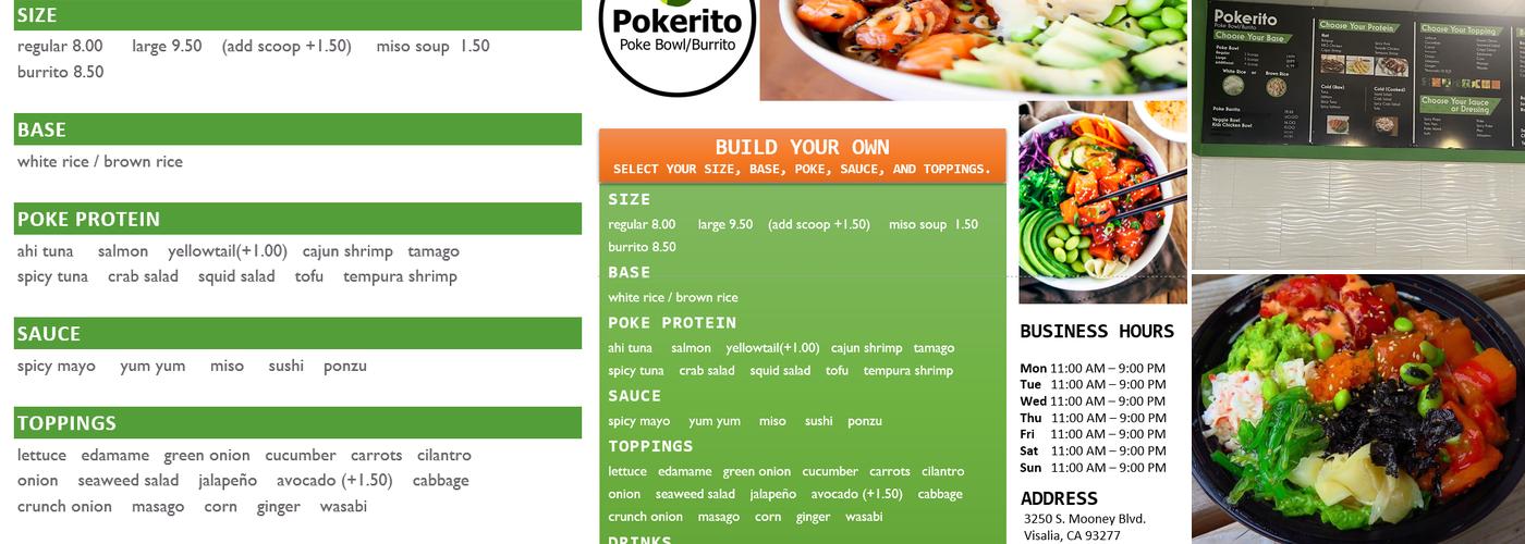 Pokerito Menu