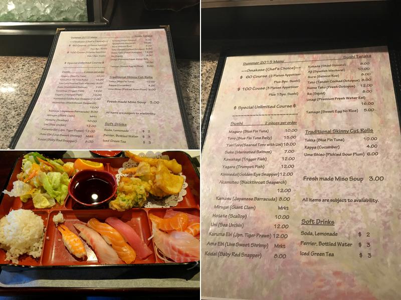 Sushi Tanaka Menu