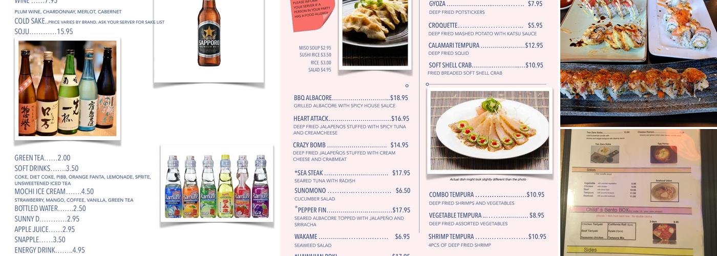Crazy Sushi Menu