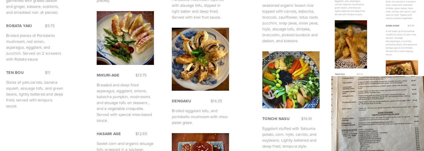 Cha-Ya Menu