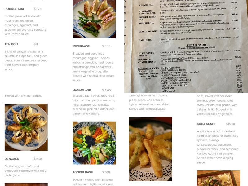 Cha-Ya Menu