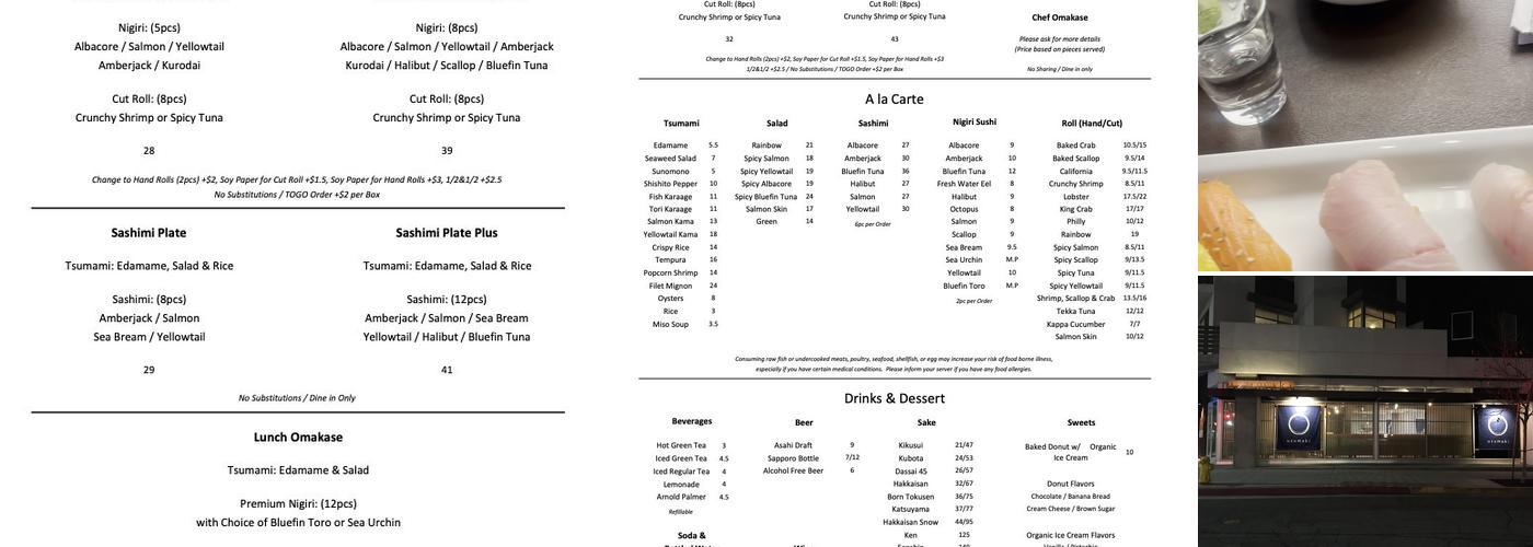 UZUMAKI SUSHI Menu