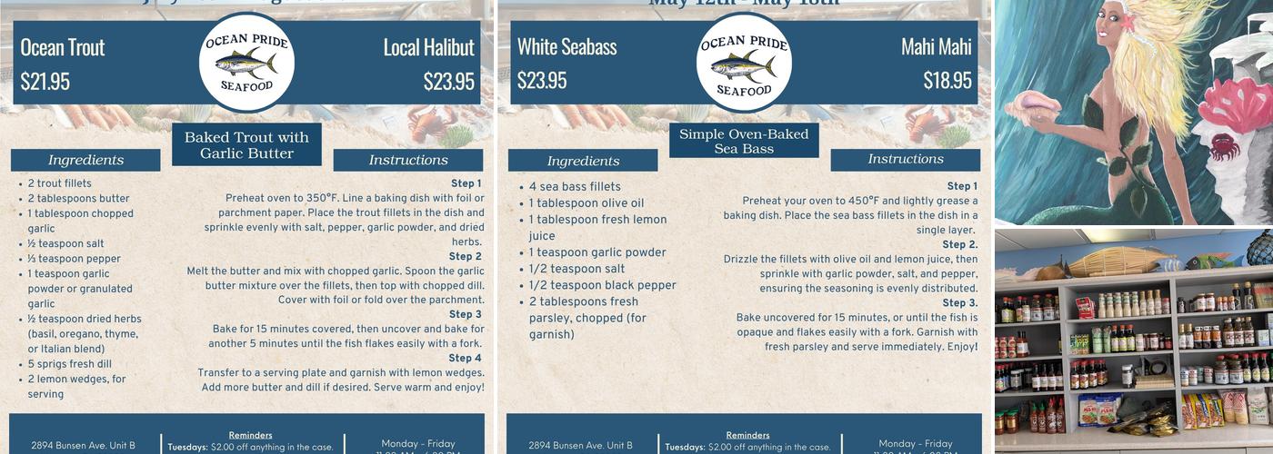 Ocean Pride Seafood of Ventura Menu