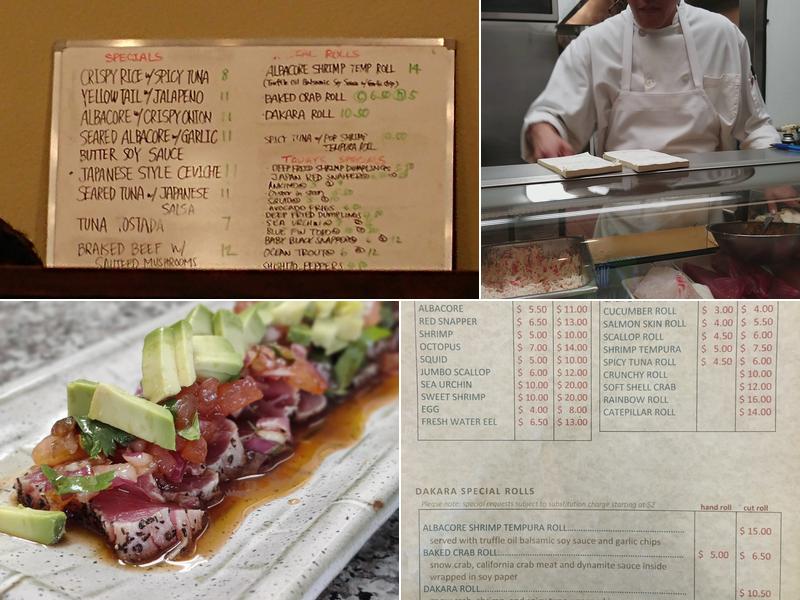 Dakara Sushi Menu