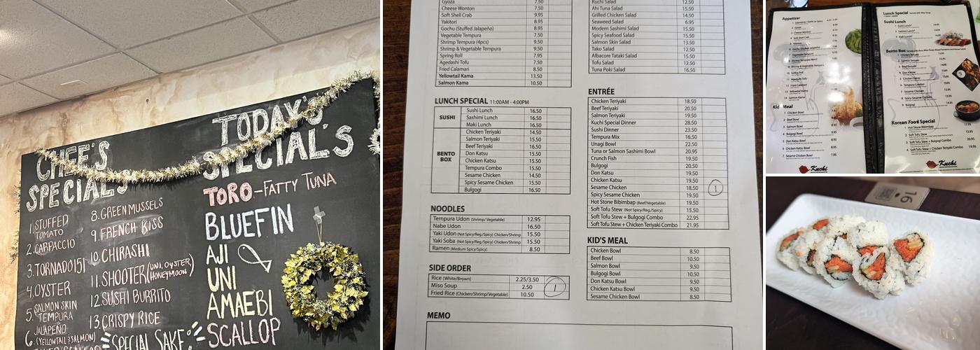 Sushi Kuchi Menu