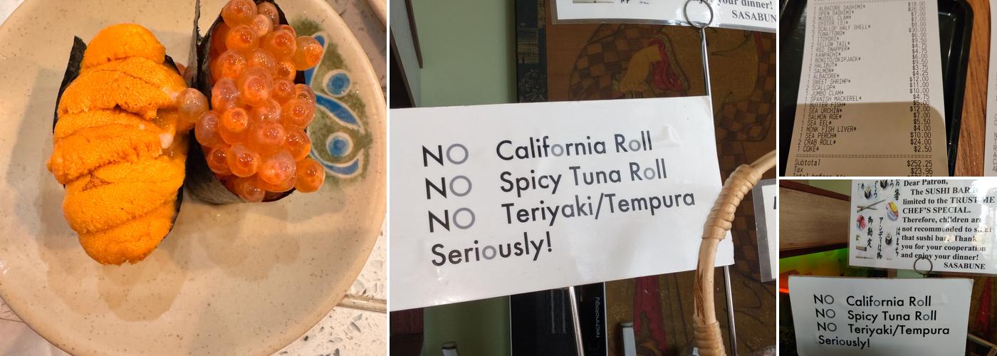 Sushi Sasabune Menu