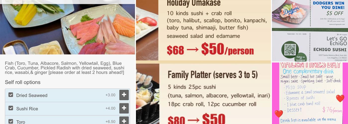 Echigo Menu