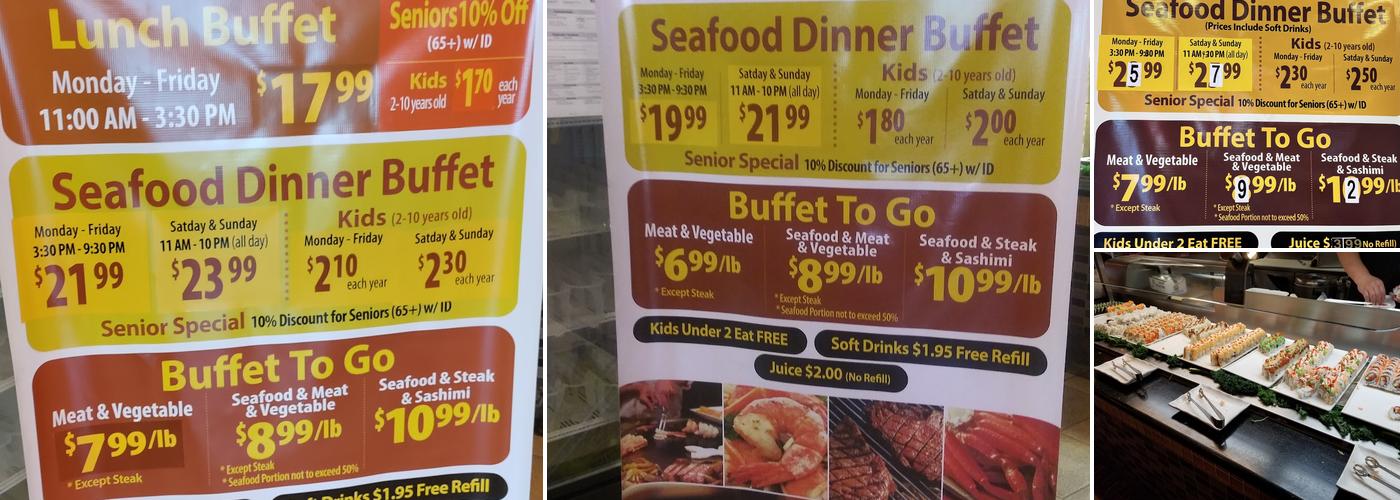 Gold Hibachi Buffet Menu