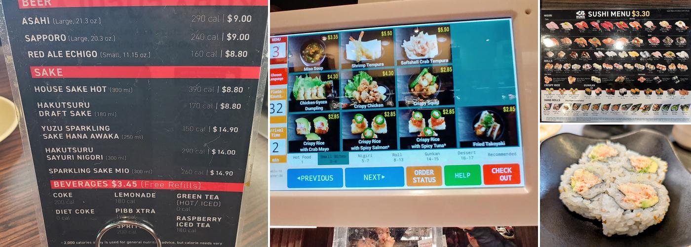 Kura Revolving Sushi Bar Menu