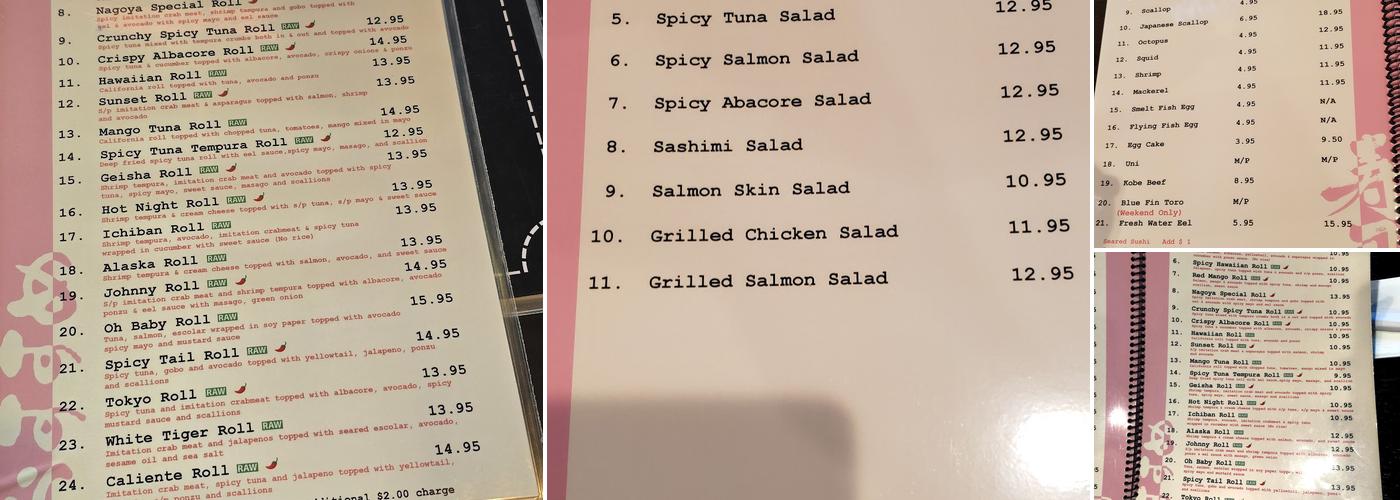 Vanilla Fish Menu