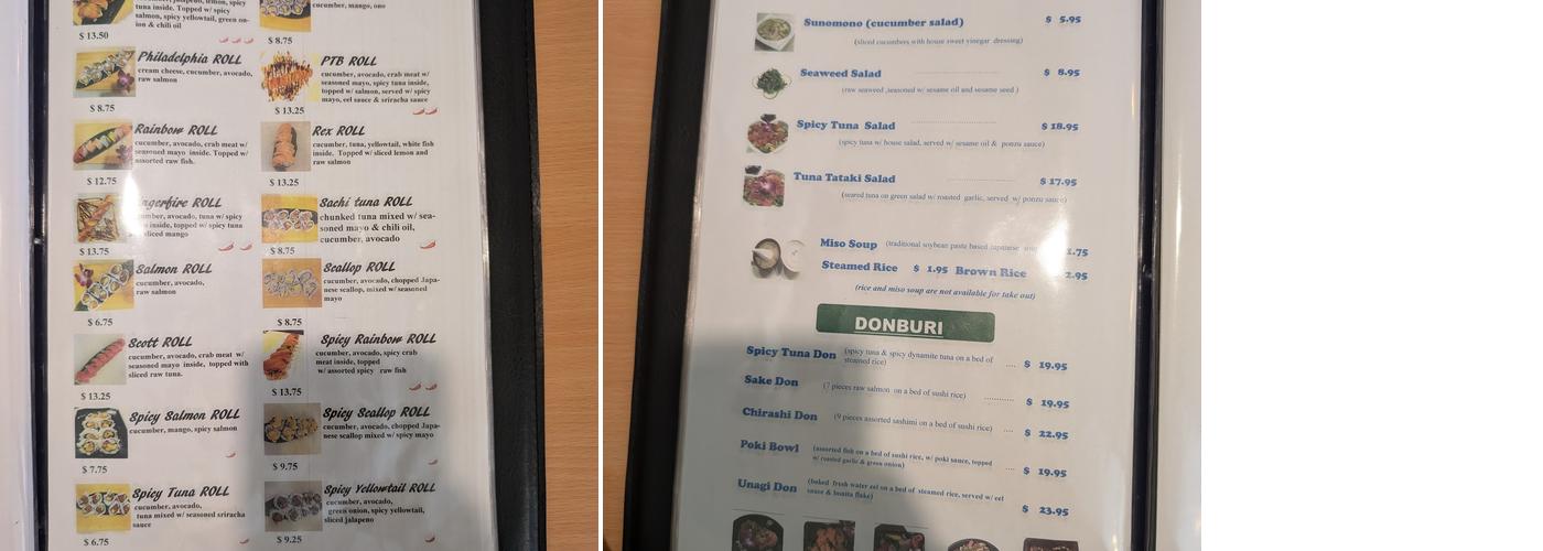 Sachi Japanese Cuisine Menu