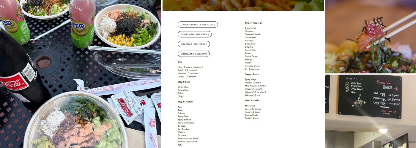 Poke Tiki - San Clemente Menu