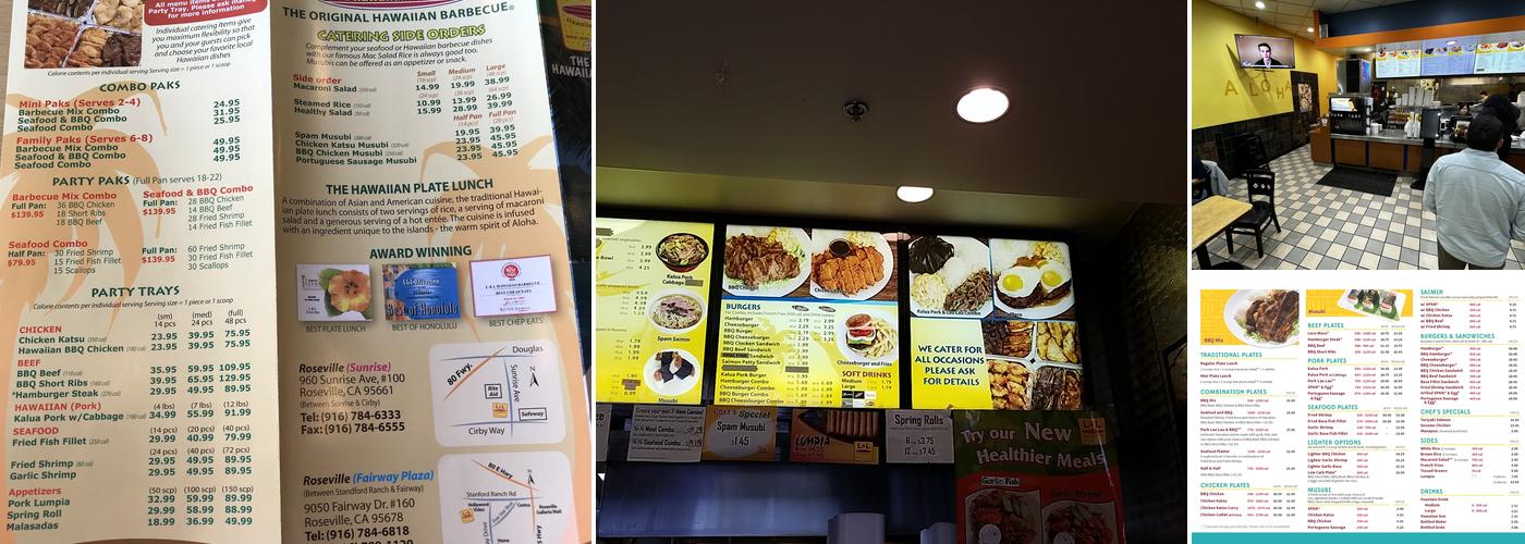 L&L Hawaiian Barbecue Menu