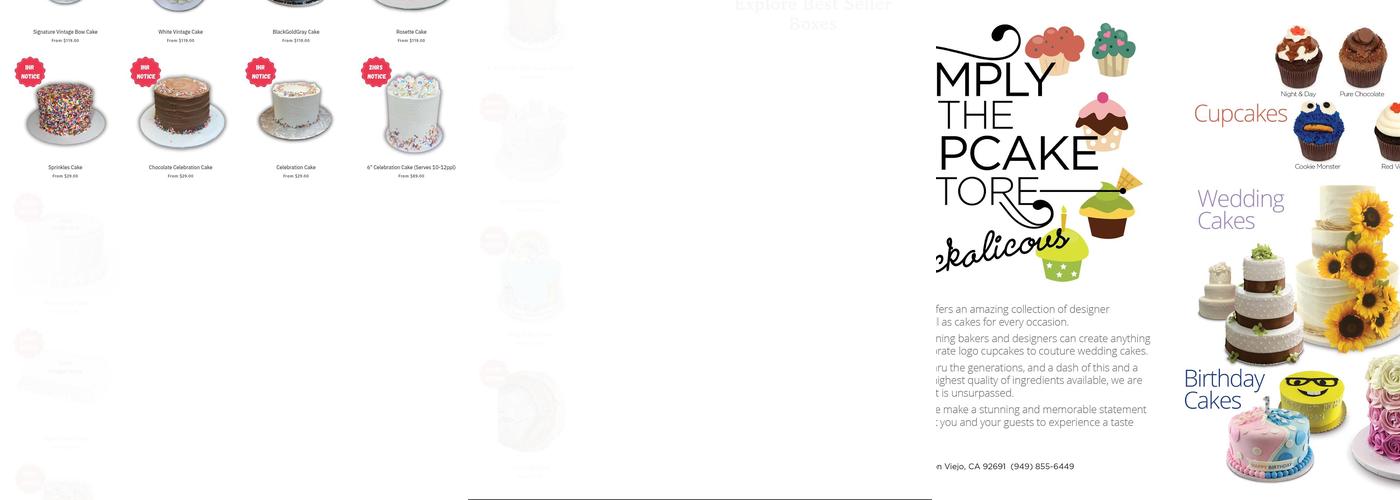 Simply Cakes and Cupcakes Menu