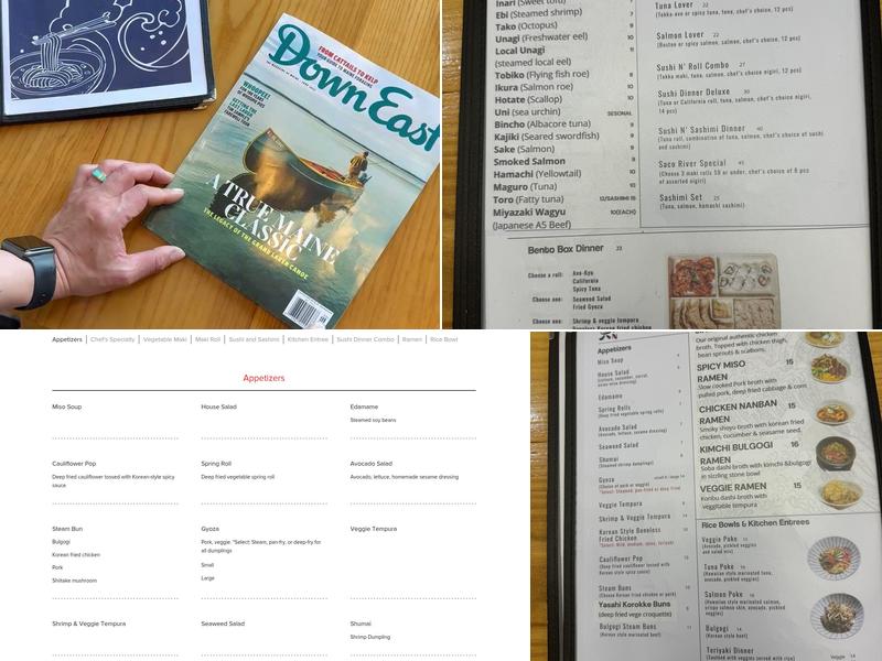 Jin sushi and ramen Menu