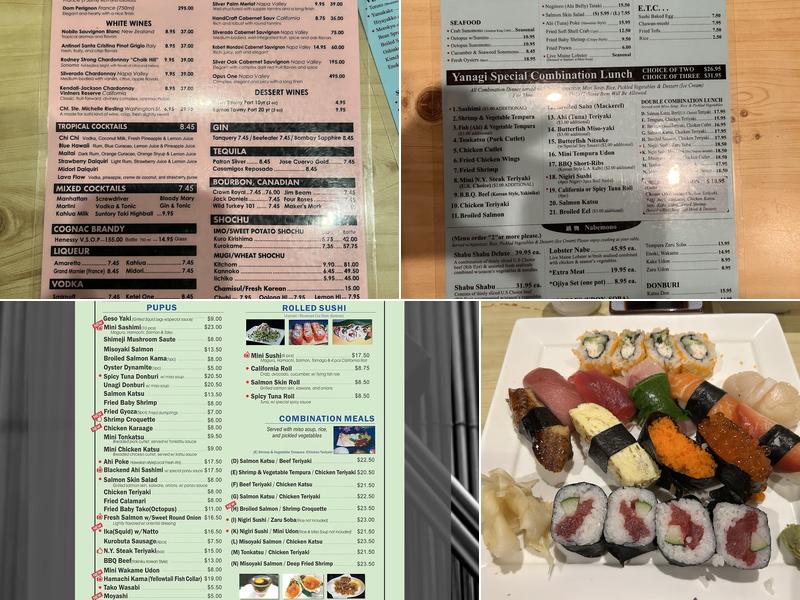 Yanagi Sushi Menu