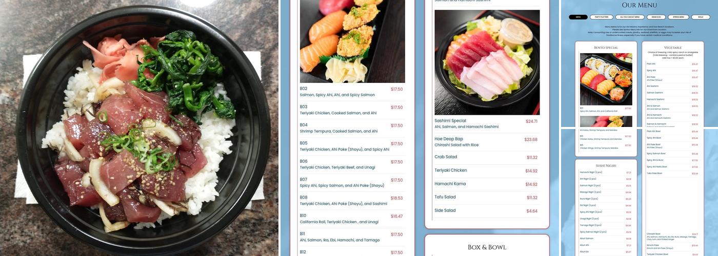 Ahi and Vegetable - Kapalama Menu