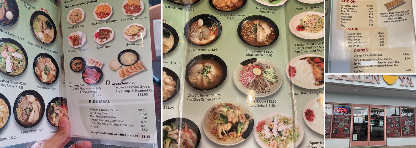 Ramen Ya Menu