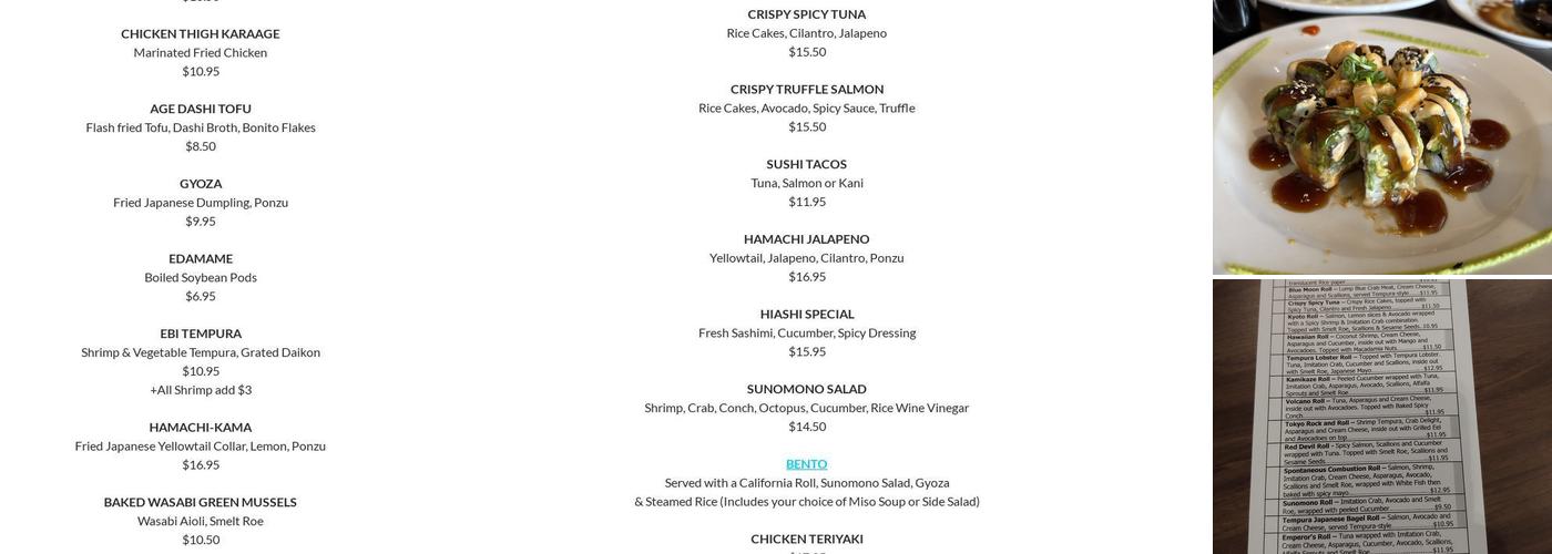 Samurai Blue Sushi and Sake Bar Menu