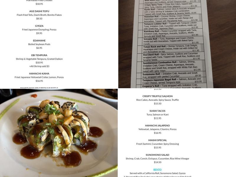 Samurai Blue Sushi and Sake Bar Menu