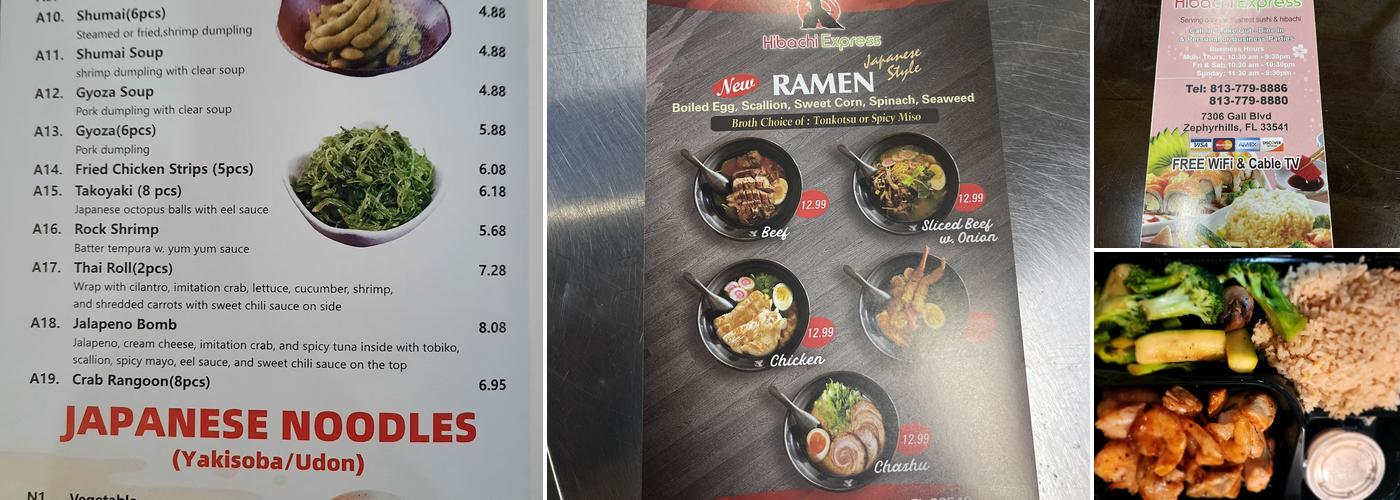 Hibachi Express Zephyrhills Menu
