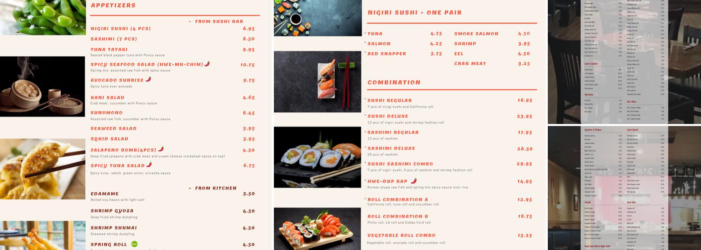 Sushi Ro Menu