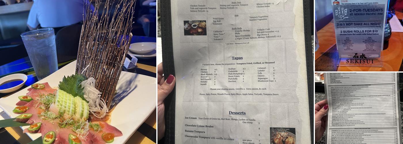 Sekisui Pacific Rim Menu