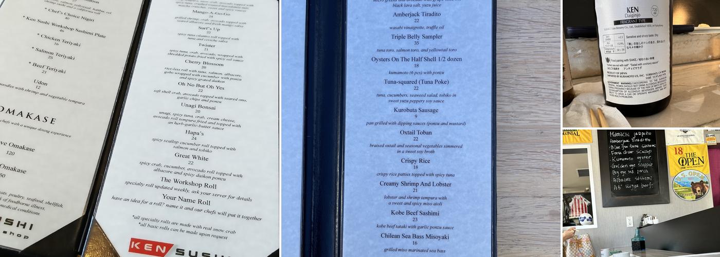 Ken Sushi Workshop Menu