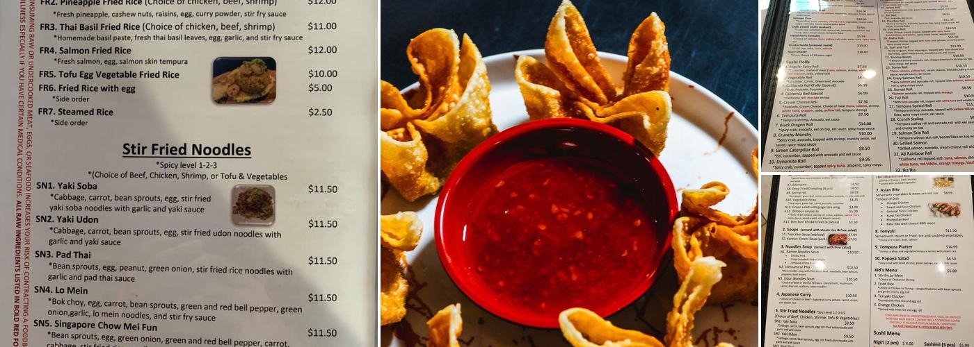 Aji Sushi and Asian Cuisine Menu