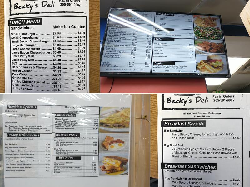 Becky's Deli Menu