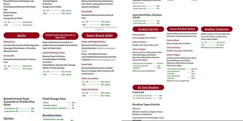 Let's Celebrate Catering And Events Menu