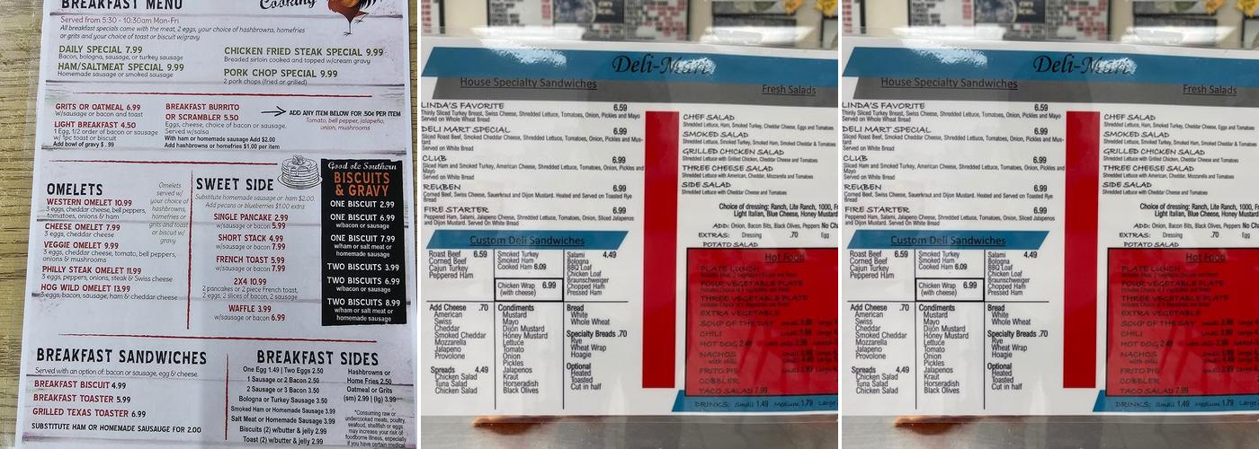 Deli-Mart Menu