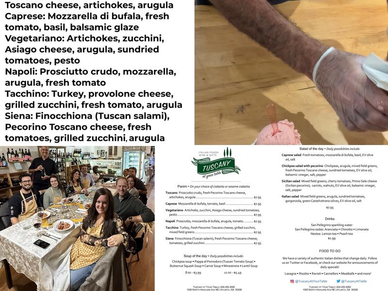 Tuscany At Your Table Menu