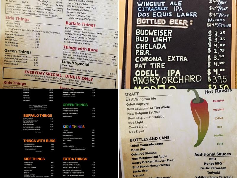 Jim's Wings Menu