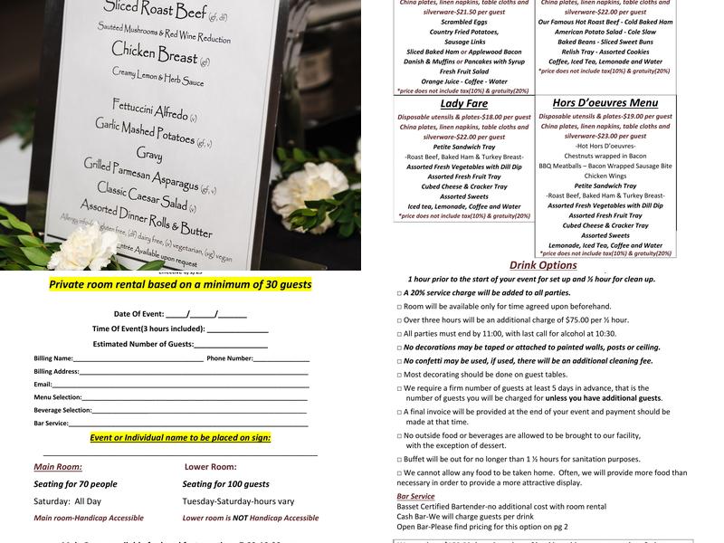 Reuland Food Services Menu